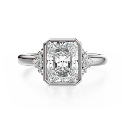 The Bezel Maren Ring | Radiant | Setting Only - Lavender Creek Gems 