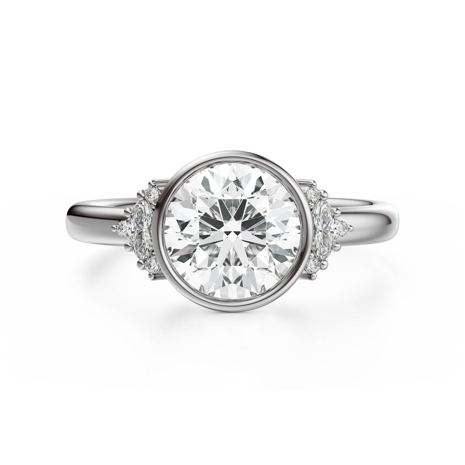 The Bezel Maren Ring | Round | Setting Only - Lavender Creek Gems 