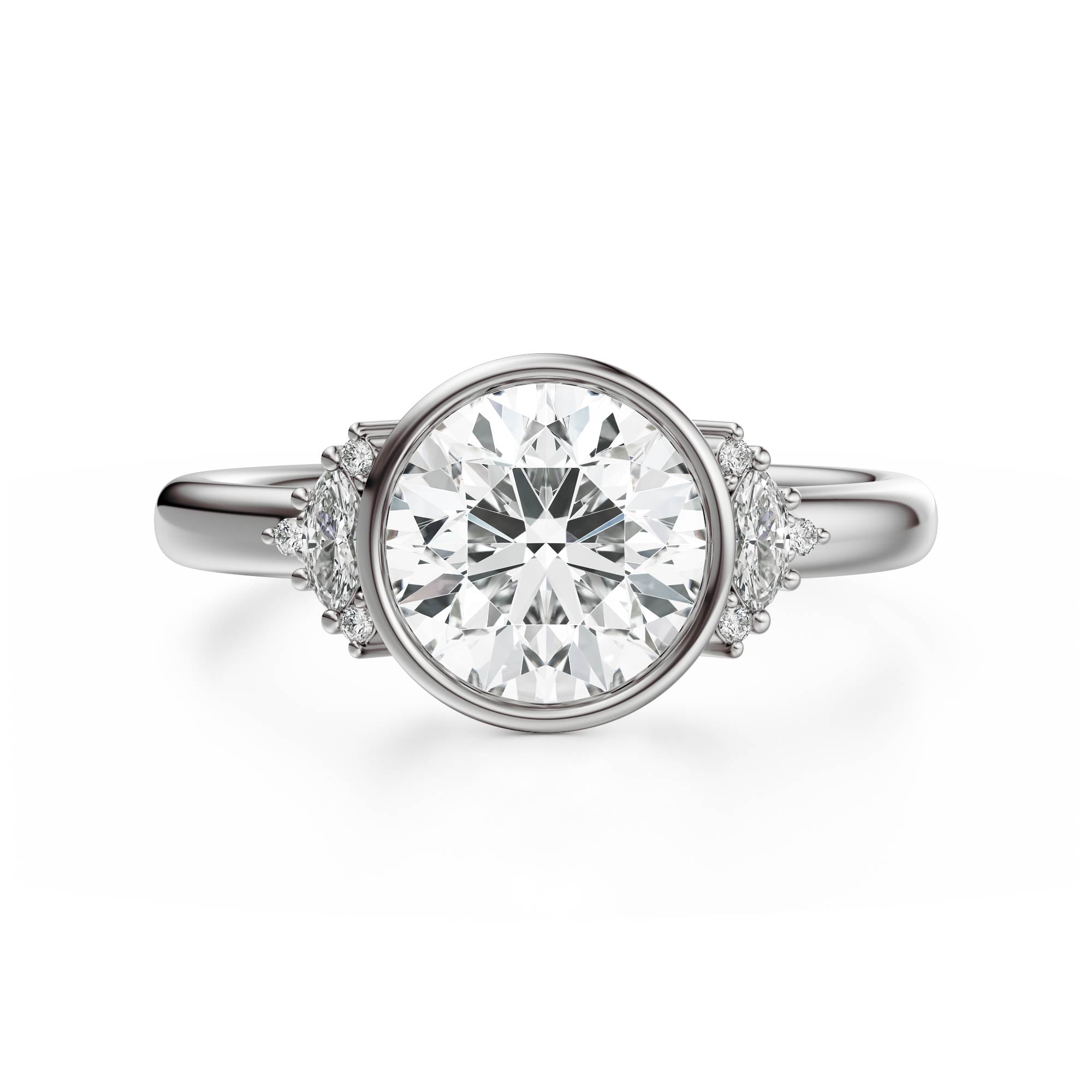 The Bezel Maren Ring | Round | Setting Only - Lavender Creek Gems 