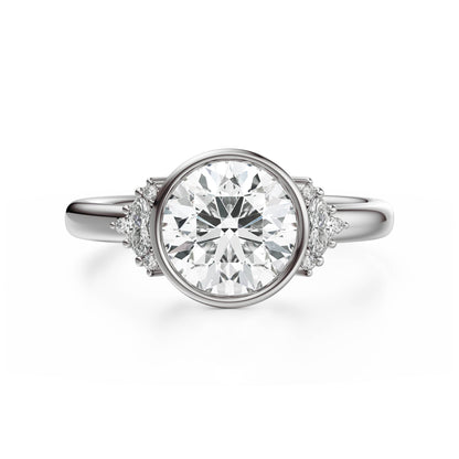 The Bezel Maren Ring | Round | Setting Only - Lavender Creek Gems 