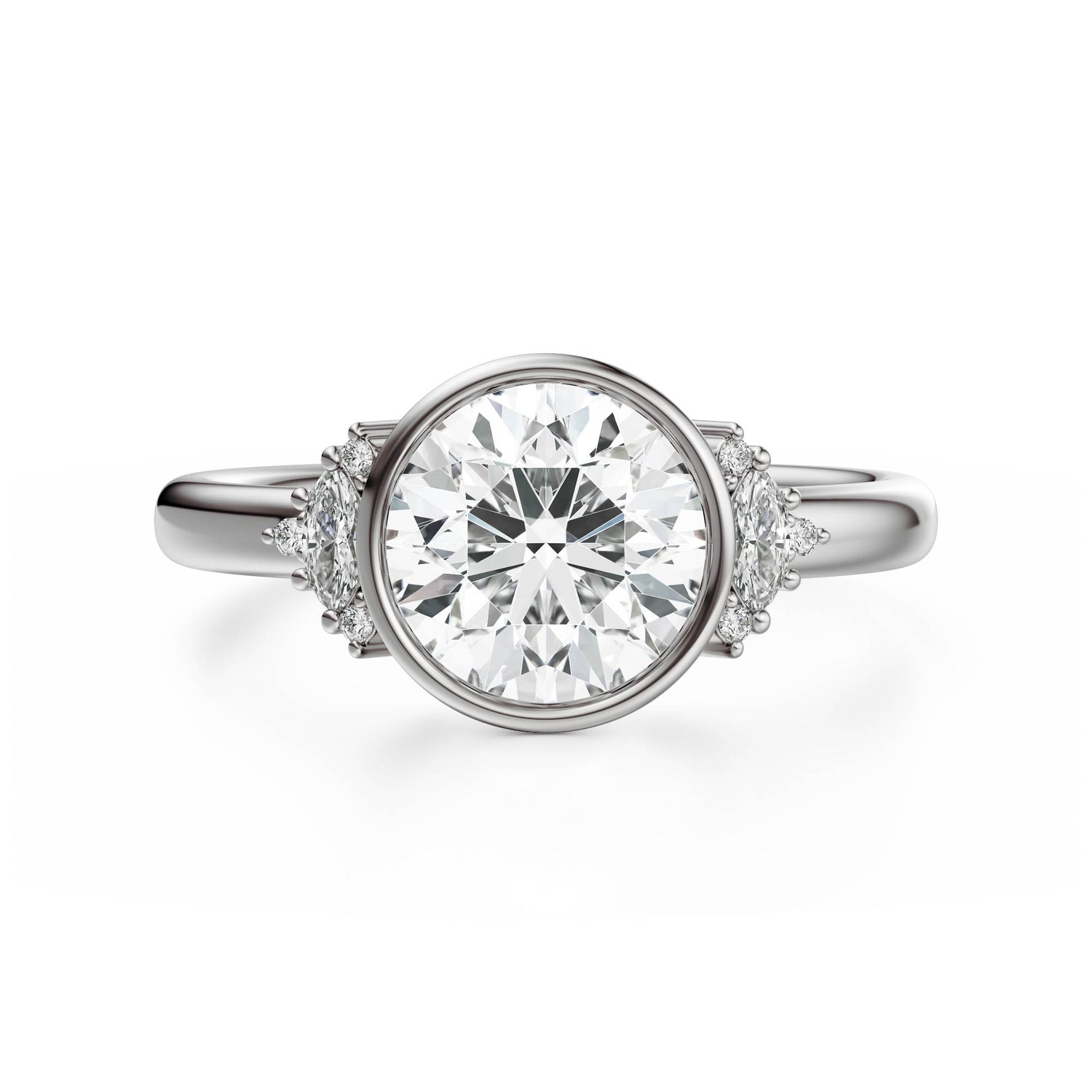 The Bezel Maren Ring | Round - Lavender Creek Gems 