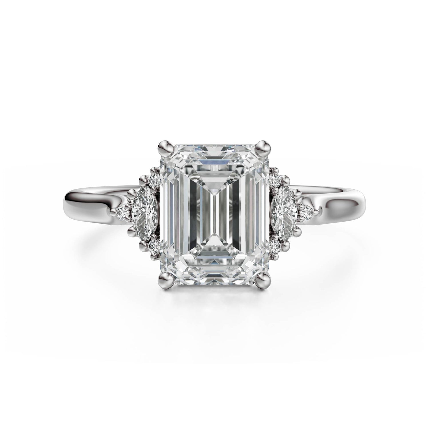 The Maren Ring | Emerald Cut | Setting Only