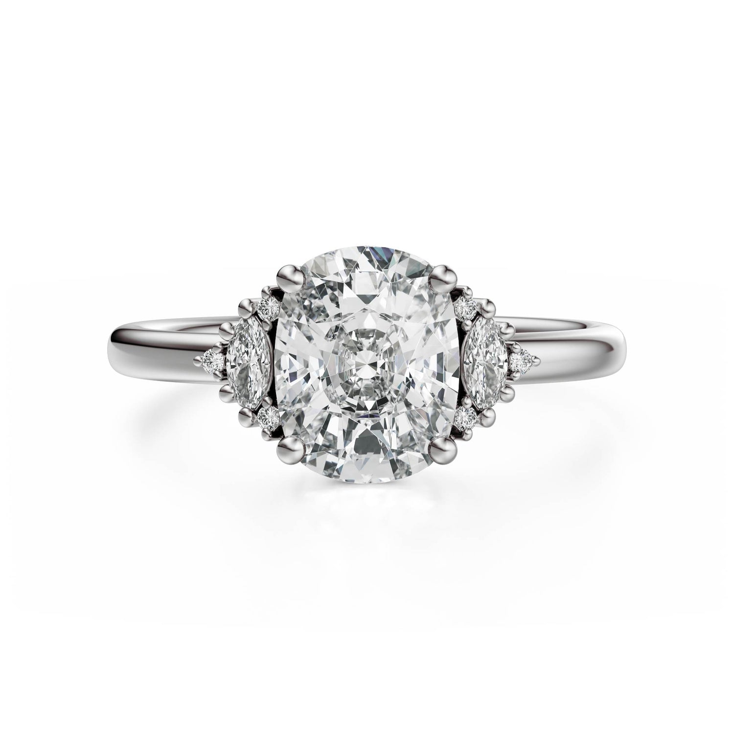 The Low Maren Ring | Elongated Cushion | Setting Only