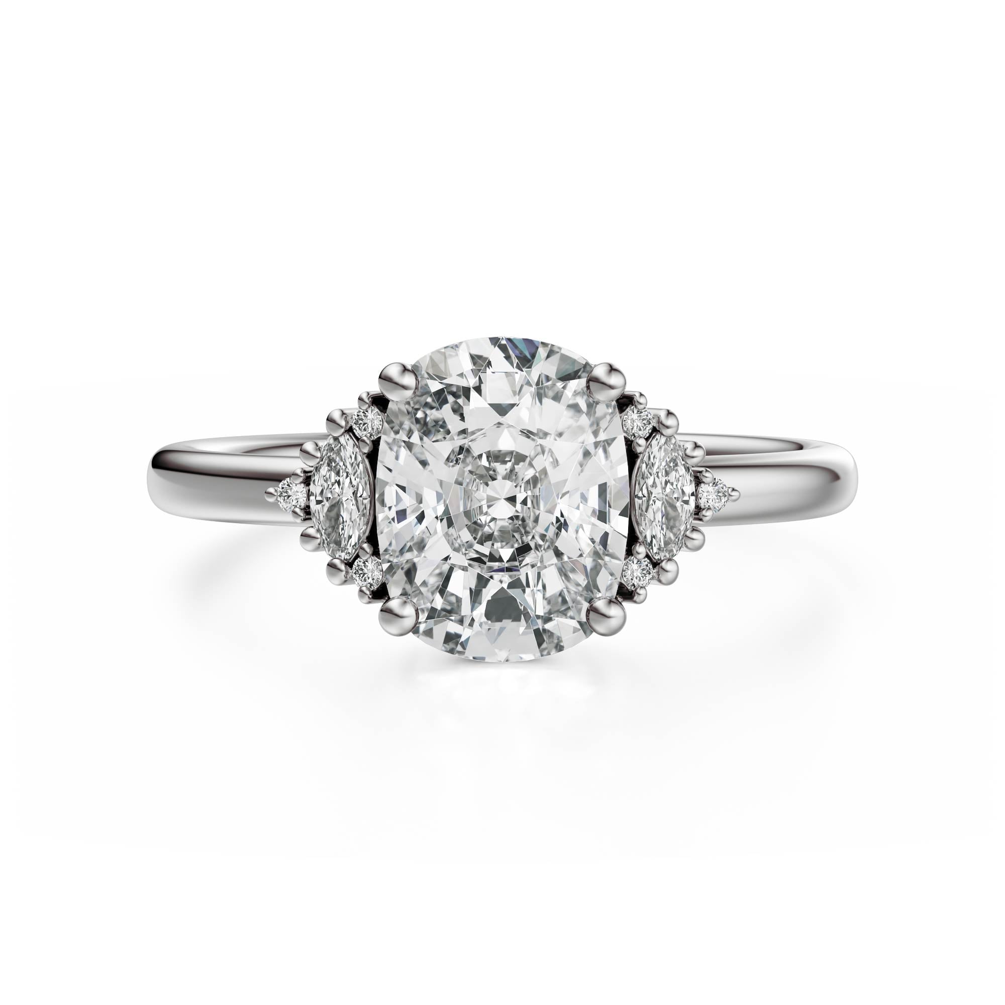 The Low Maren Ring | Elongated Cushion | Setting Only