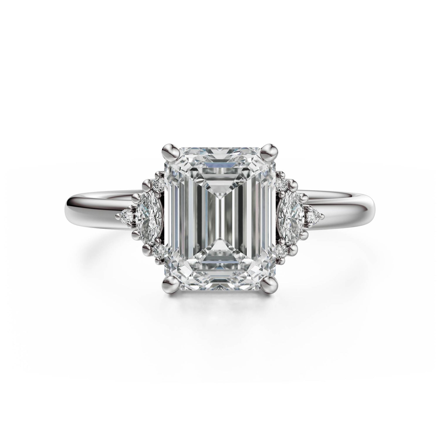 The Low Maren Ring | Emerald Cut | Setting Only