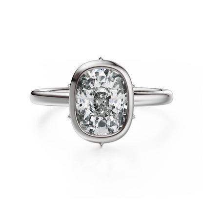 The Bezel Secret Garden Ring | Elongated Cushion | Setting Only