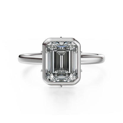 The Bezel Secret Garden Ring | Emerald Cut | Setting Only