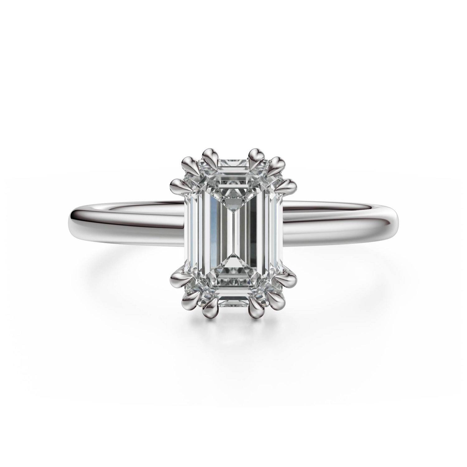 The Thalassa Ring | Emerald Cut | Setting Only - Lavender Creek Gems 