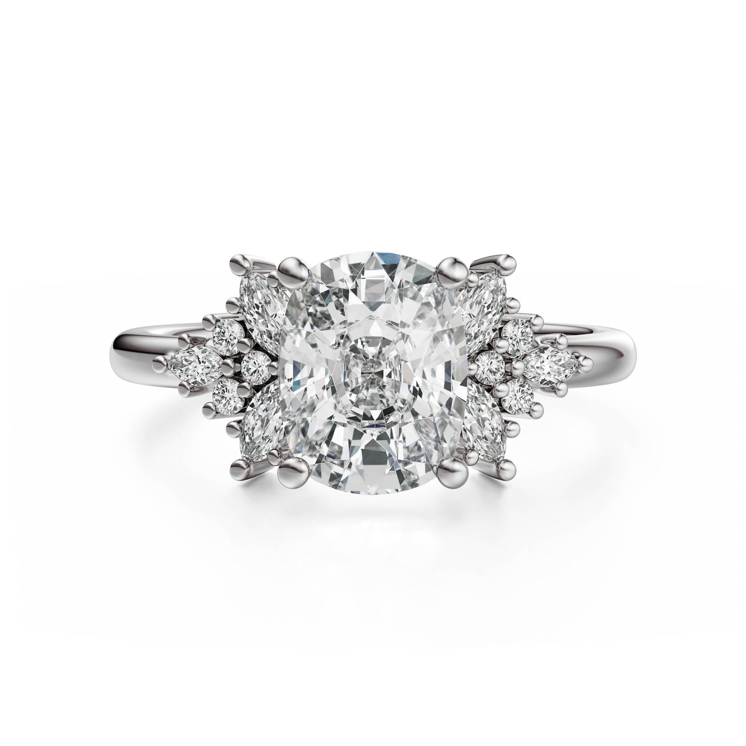 The Veraine Ring | Elongated Cushion | Setting Only