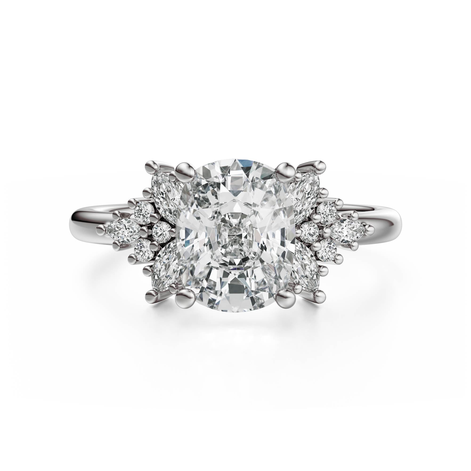 The Veraine Ring | Elongated Cushion | Setting Only