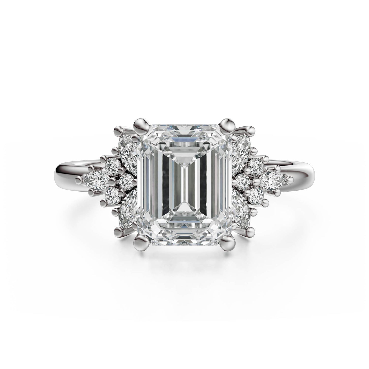 The Veraine Ring | Emerald Cut | Setting Only