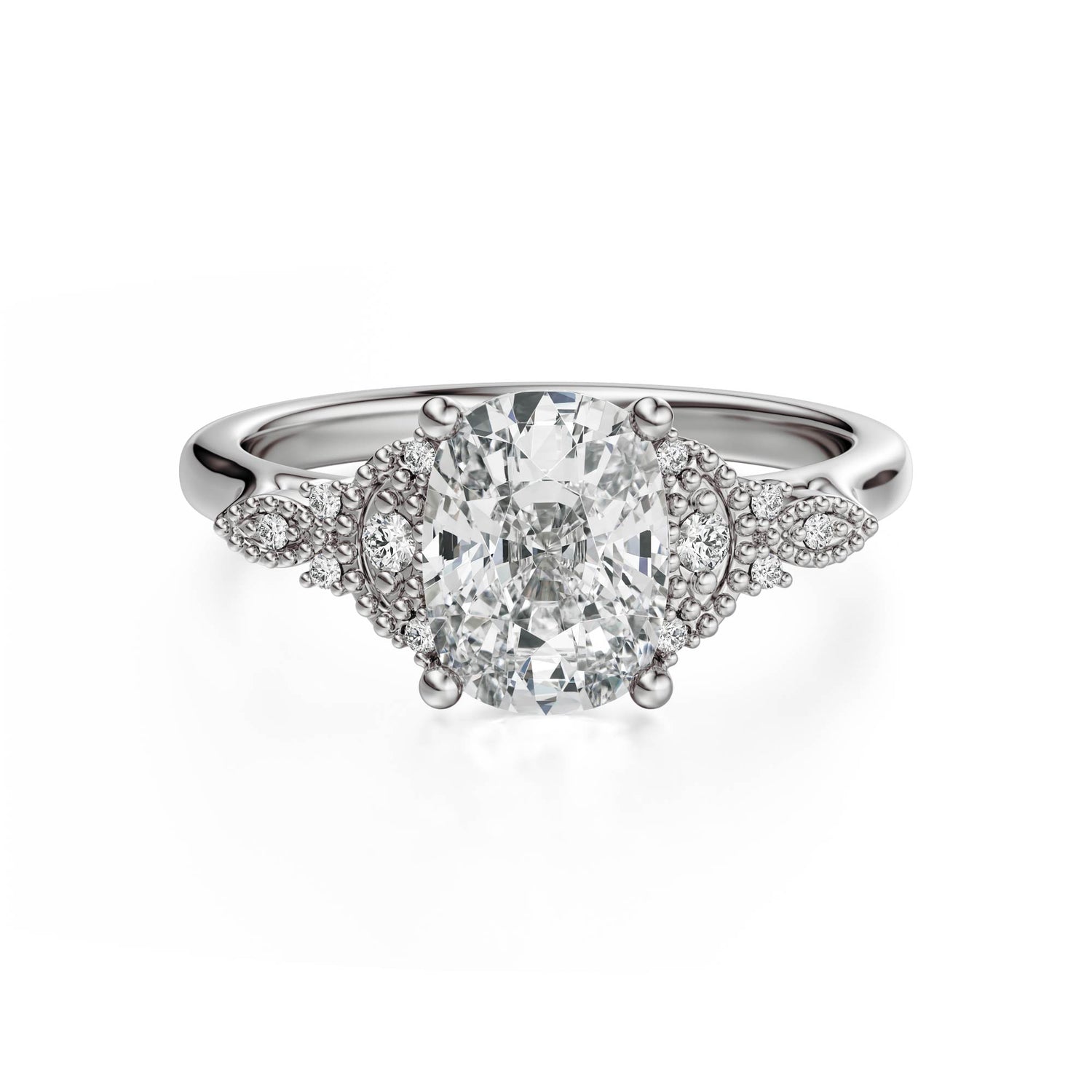 The Art Deco Maeve Ring | Elongated Cushion - Lavender Creek Gems 