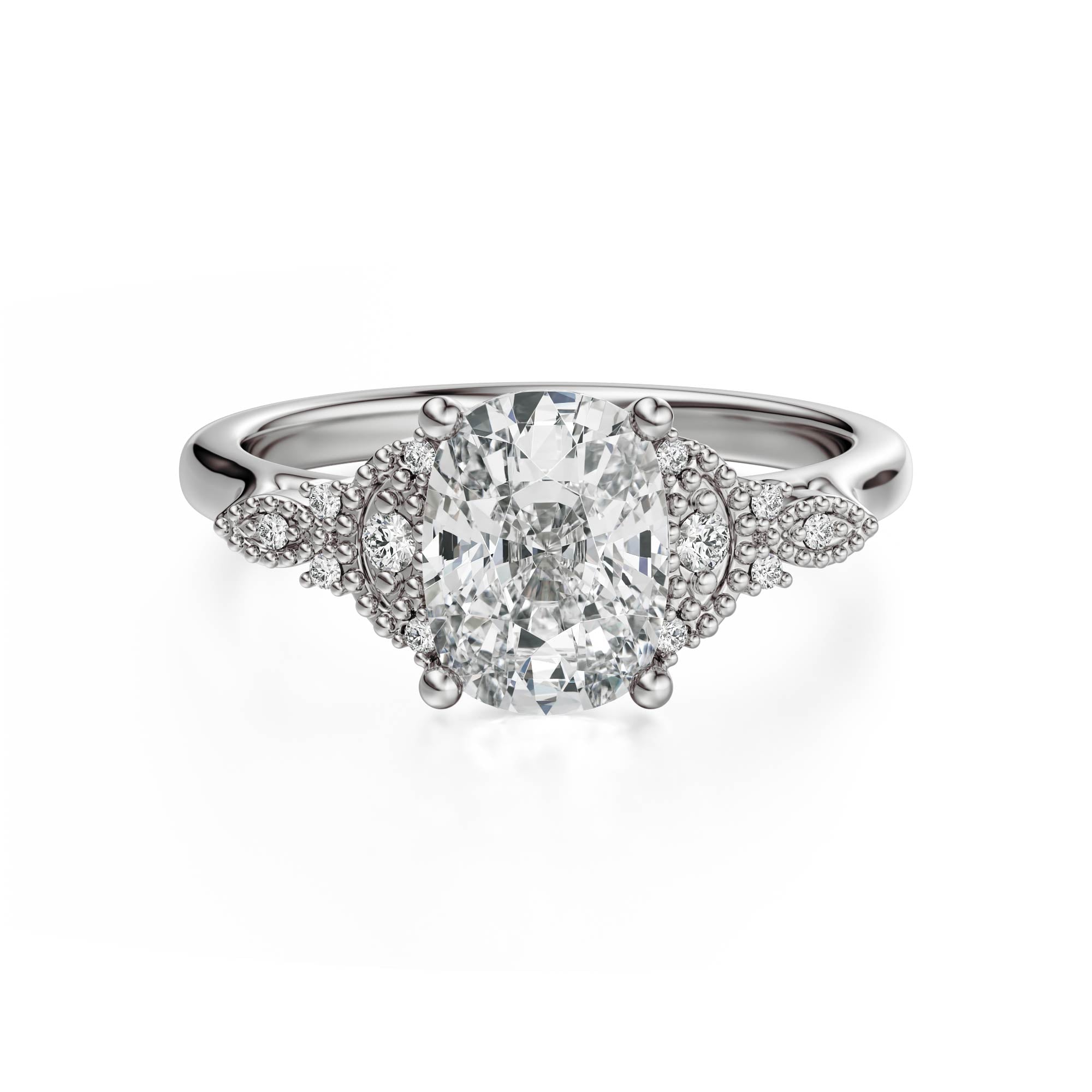The Art Deco Maeve Ring | Elongated Cushion - Lavender Creek Gems 