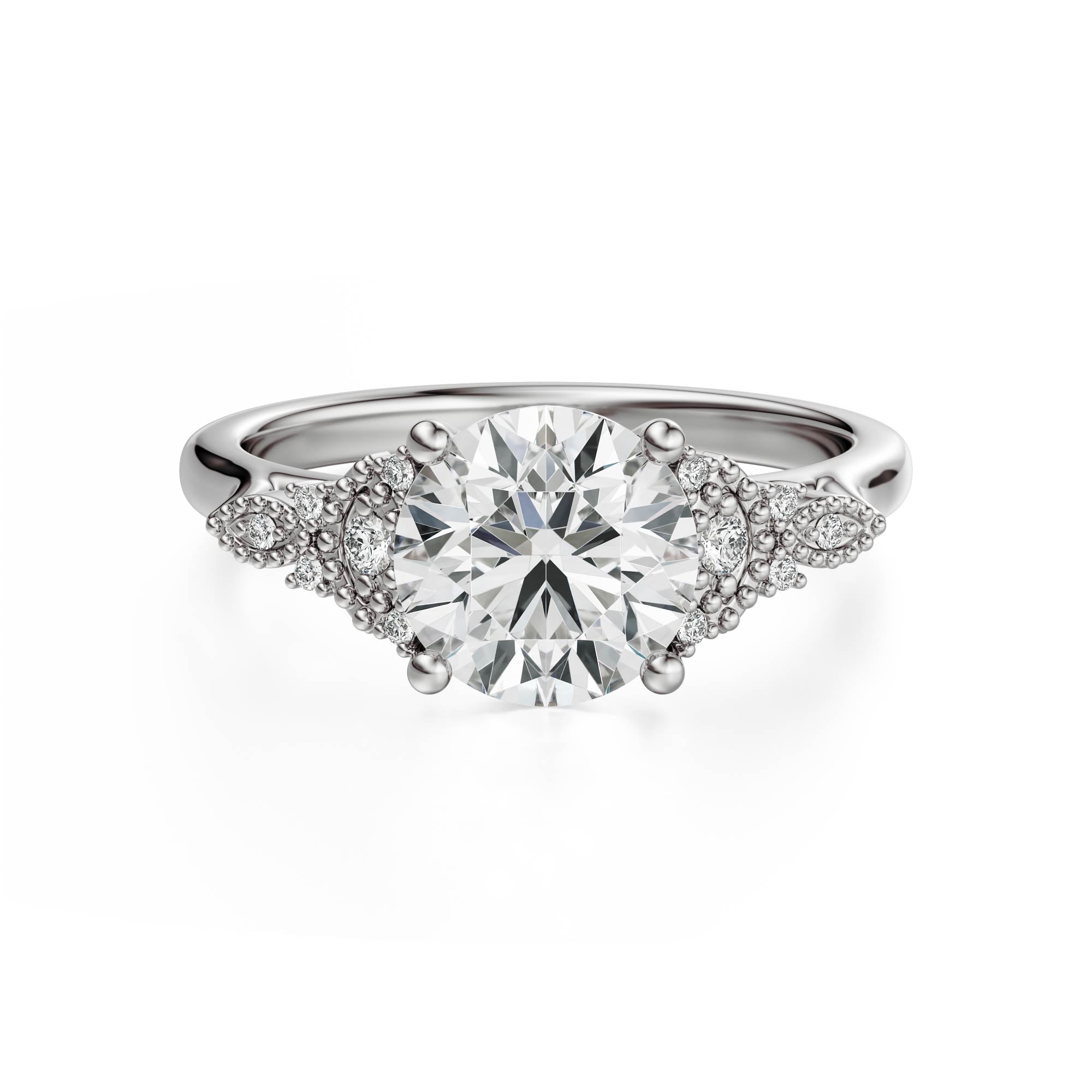 The Art Deco Maeve Ring | Round - Lavender Creek Gems 