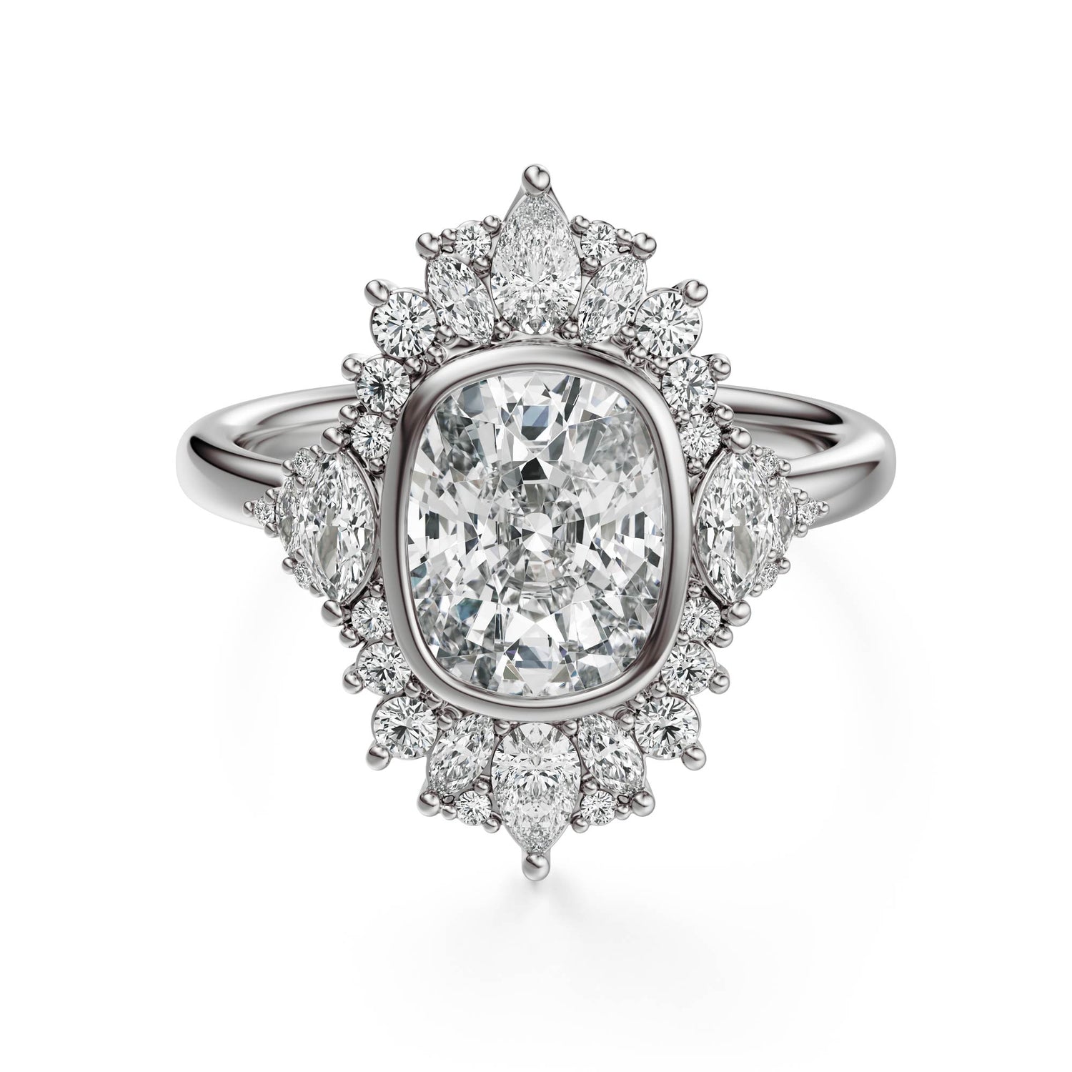 The Ethereal Ring | Elongated Cushion | Setting Only