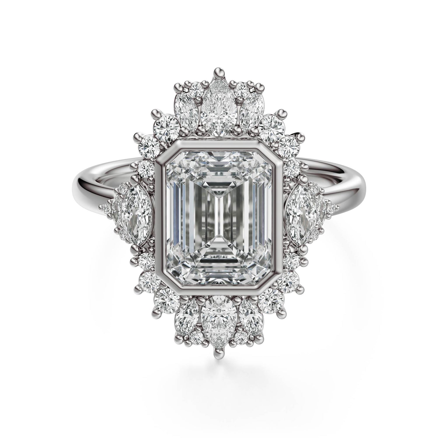 The Ethereal Ring | Emerald Cut | Setting Only