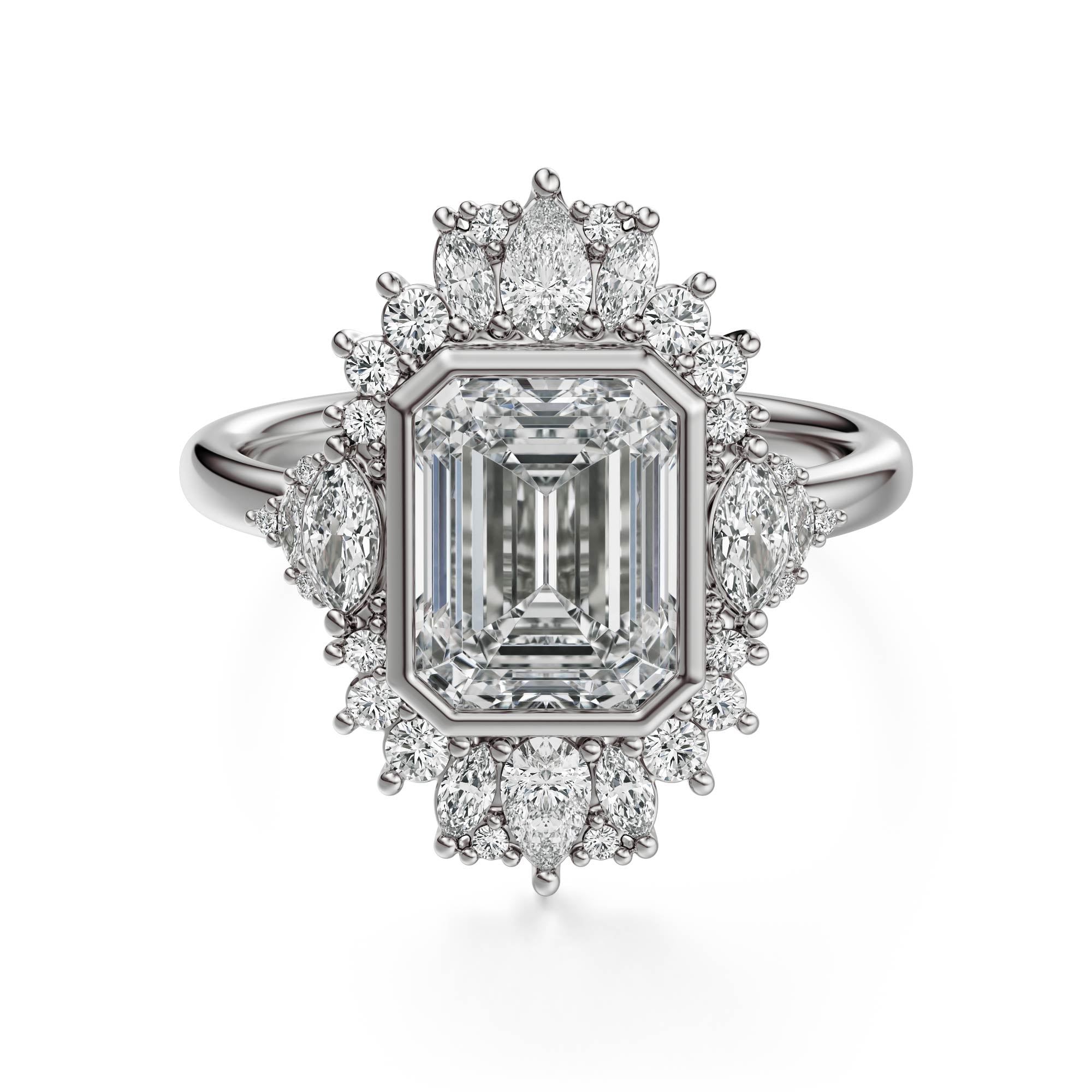 The Ethereal Ring | Emerald Cut | Setting Only