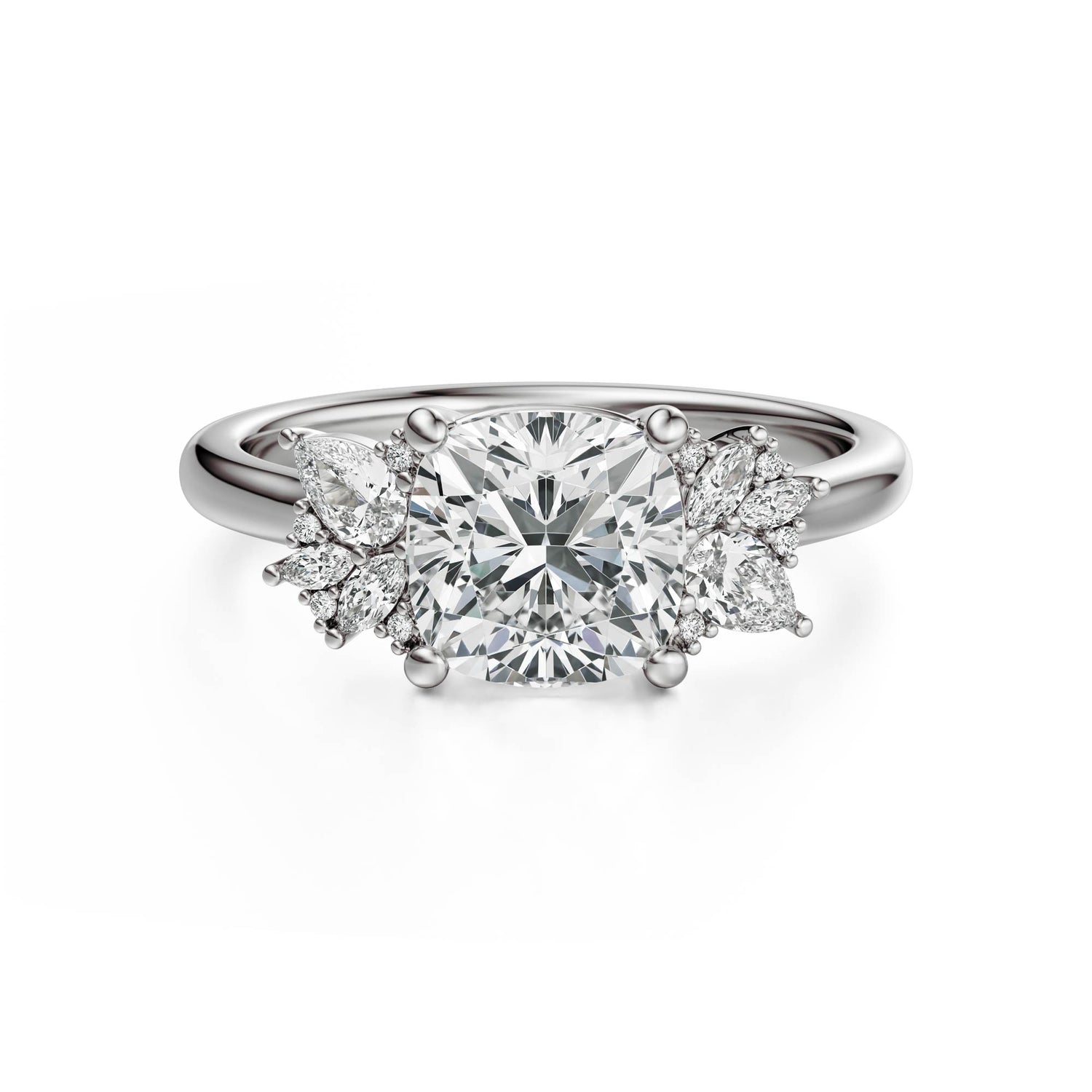 The Diamond Fleur Ring | Cushion | Setting Only - Lavender Creek Gems 