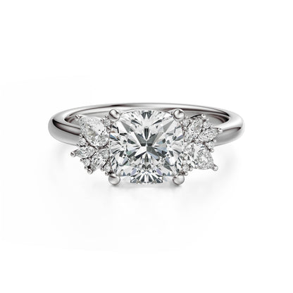 The Diamond Fleur Ring | Cushion | Setting Only - Lavender Creek Gems 
