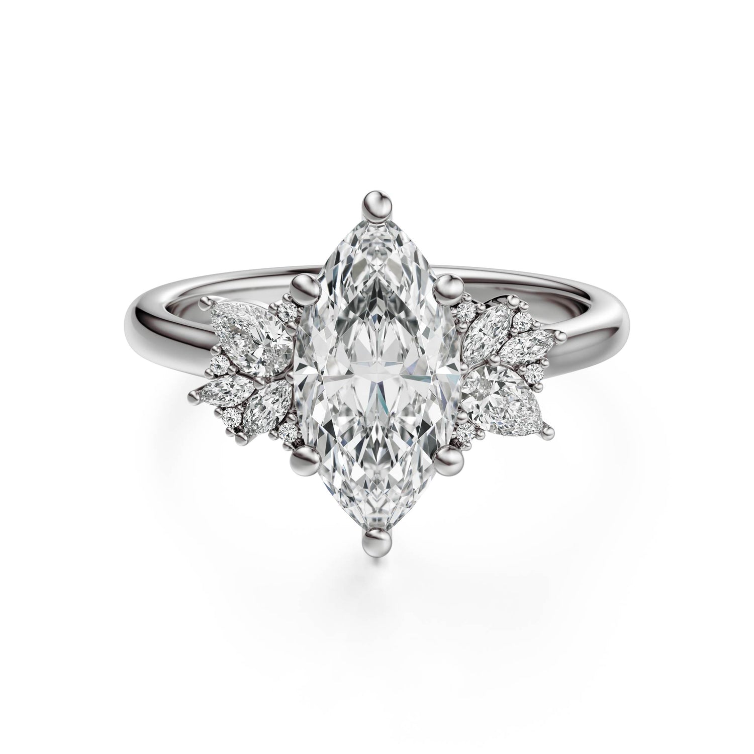 The Diamond Fleur Ring | Marquise | Setting Only - Lavender Creek Gems 