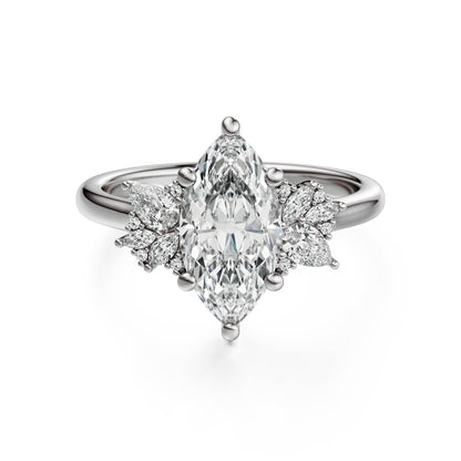 The Diamond Fleur Ring | Marquise | Setting Only - Lavender Creek Gems 
