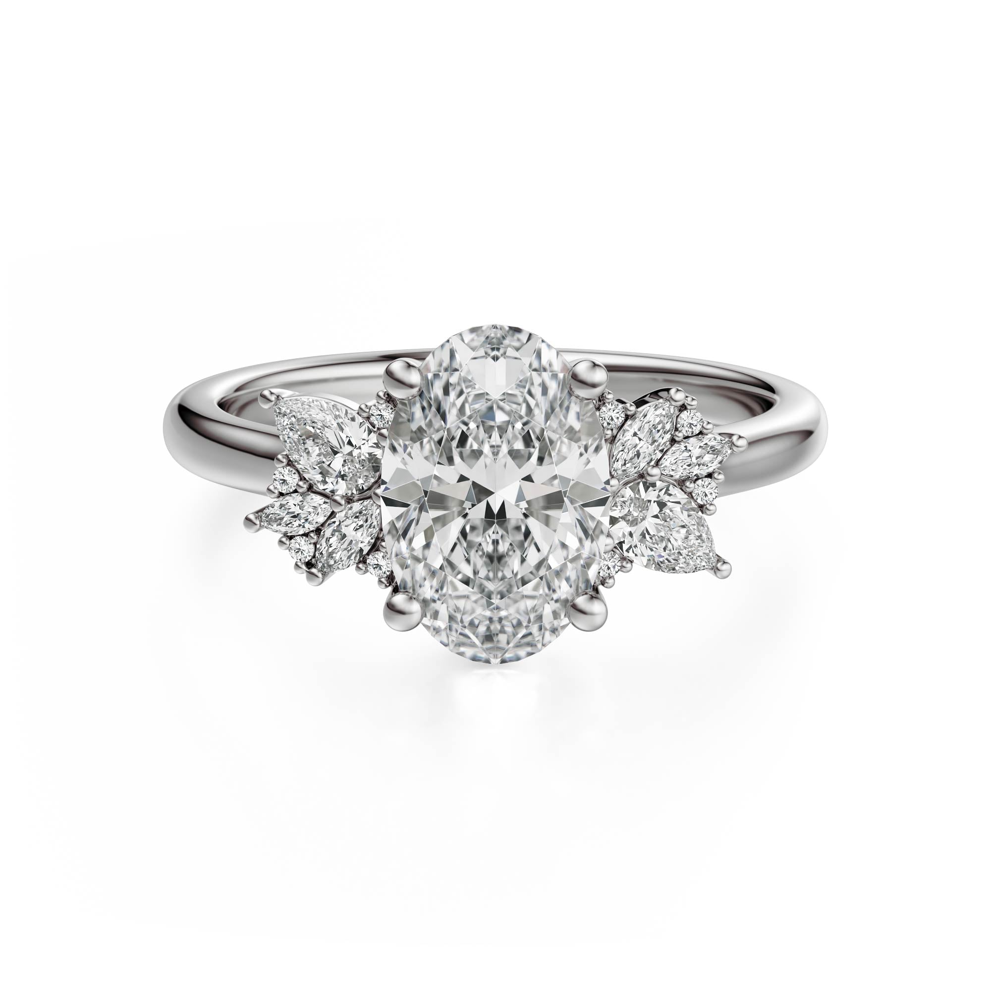 The Diamond Fleur Ring | Oval | Setting Only - Lavender Creek Gems 