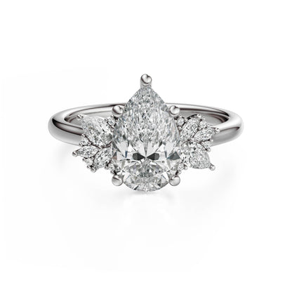 The Diamond Fleur Ring | Pear | Setting Only - Lavender Creek Gems 