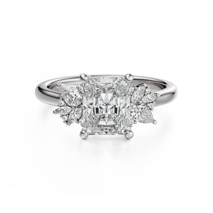 The Diamond Fleur Ring | Radiant | Setting Only - Lavender Creek Gems 