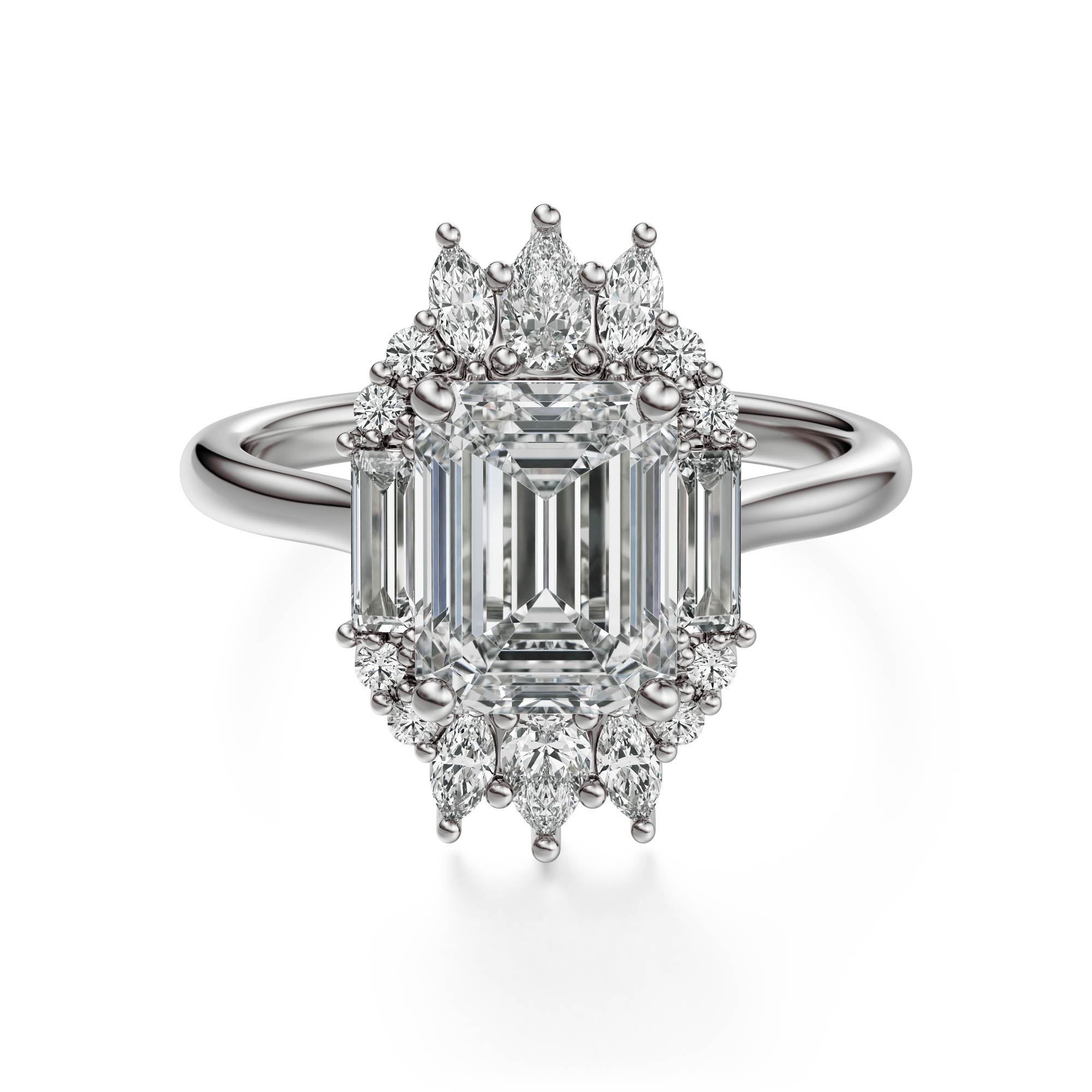 The Georgia Ring | Emerald Cut | Setting Only