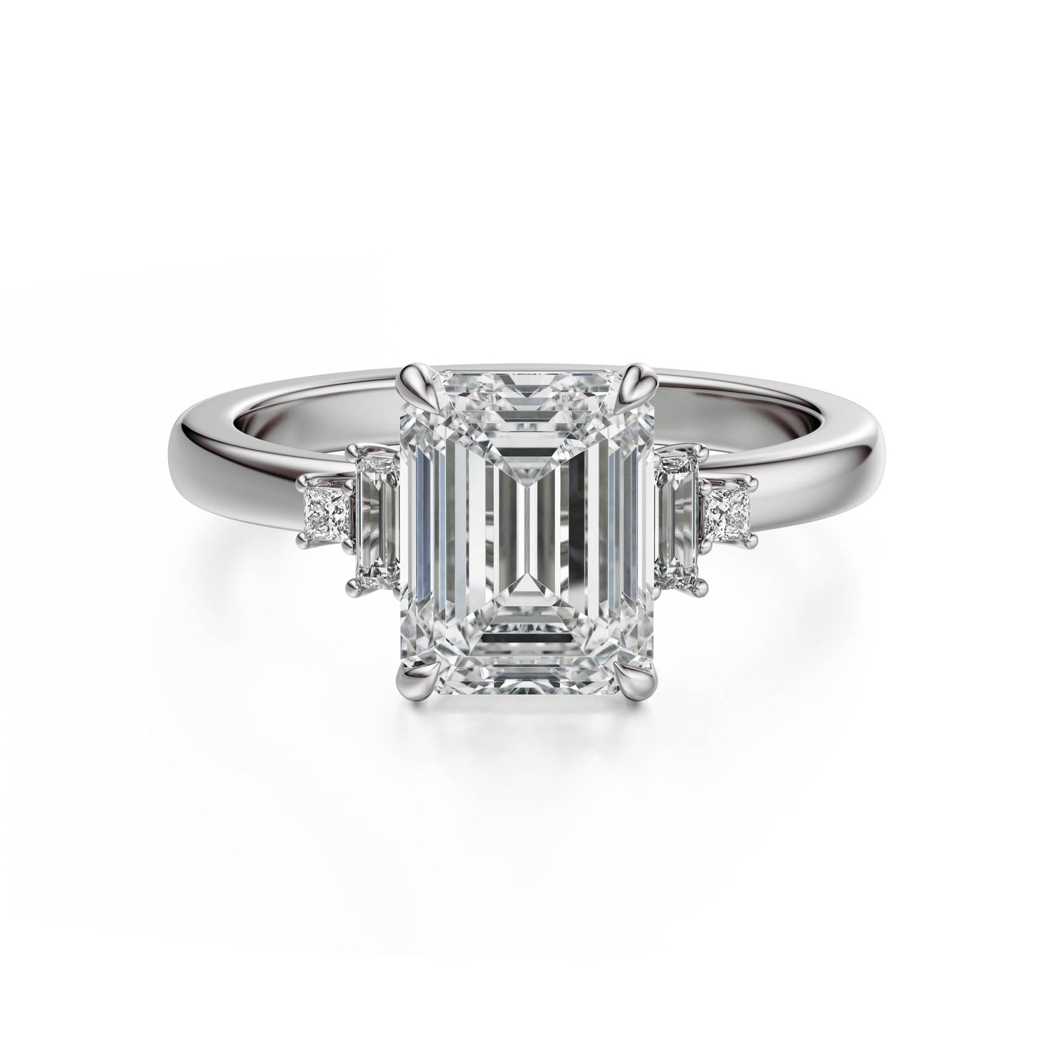 The Elevated Mira Ring | Emerald Cut | Setting Only