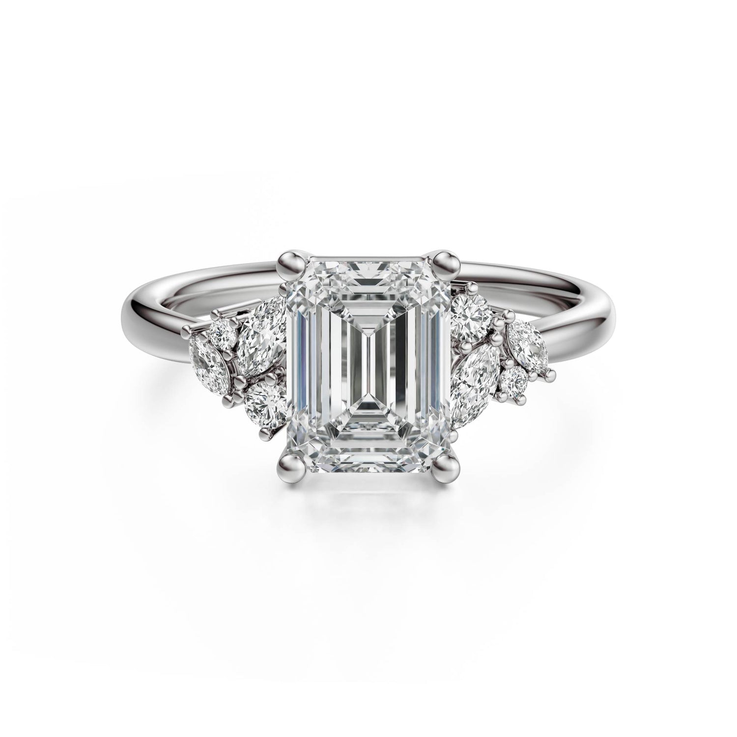 The Laurel Ring | Emerald Cut