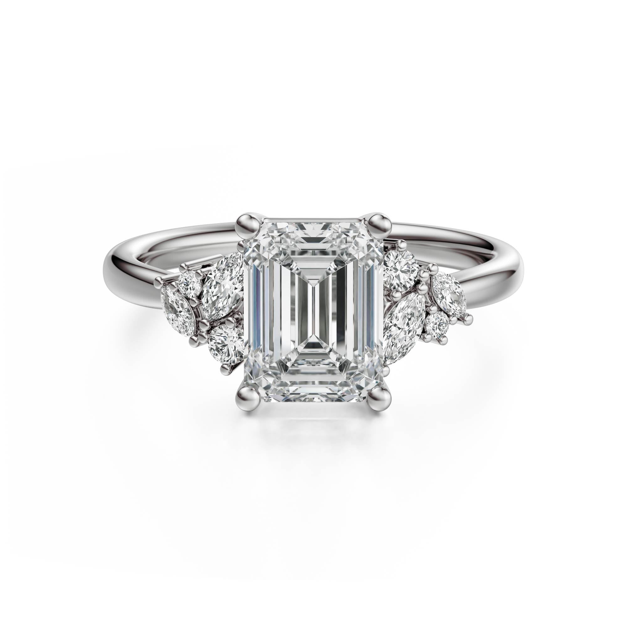 The Laurel Ring | Emerald Cut