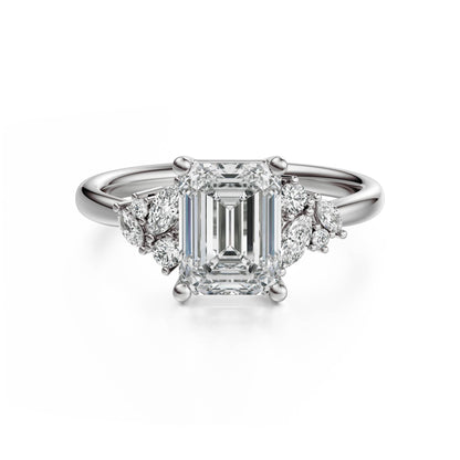 The Laurel Ring | Emerald Cut