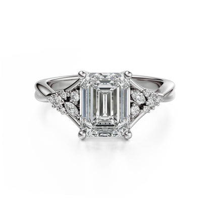 The Lyria Ring | Emerald Cut | Setting Only