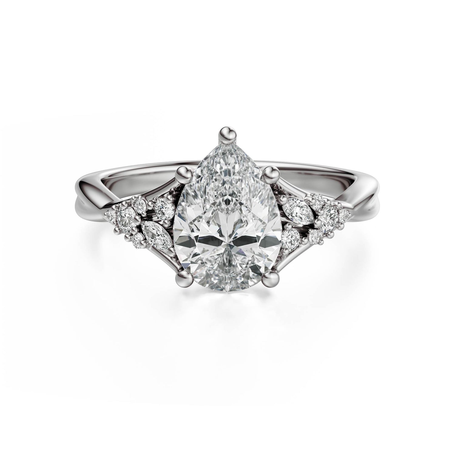 The Lyria Ring | Pear | Setting Only