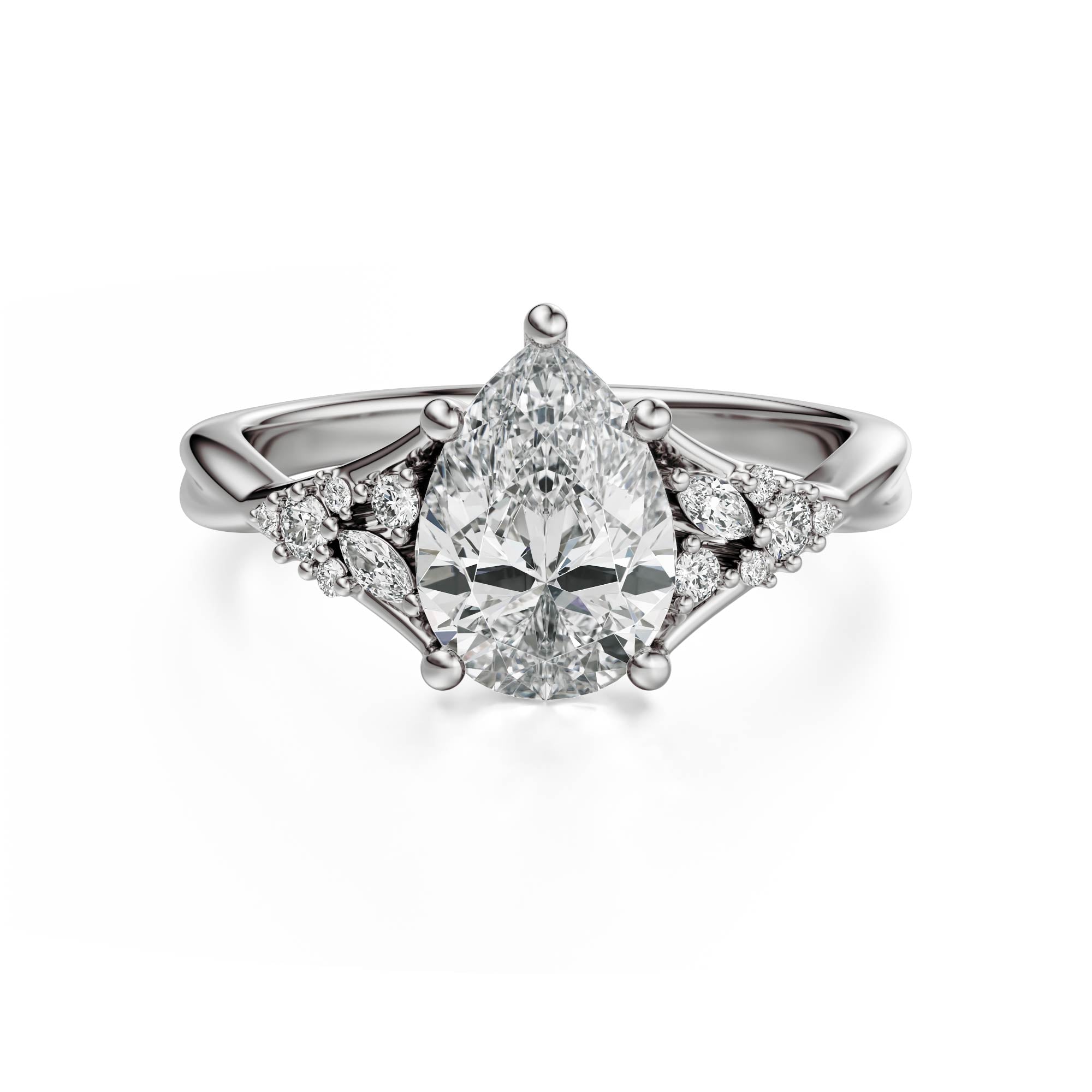 The Lyria Ring | Pear | Setting Only