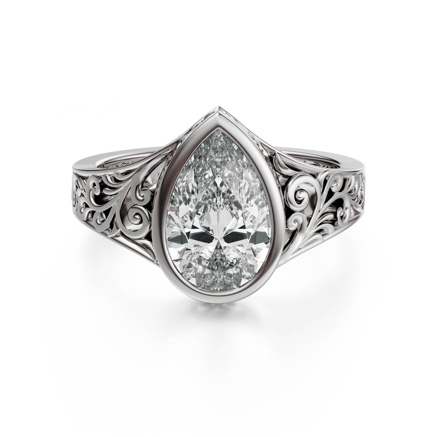 The Endearment Ring | Pear | Setting Only - Lavender Creek Gems 