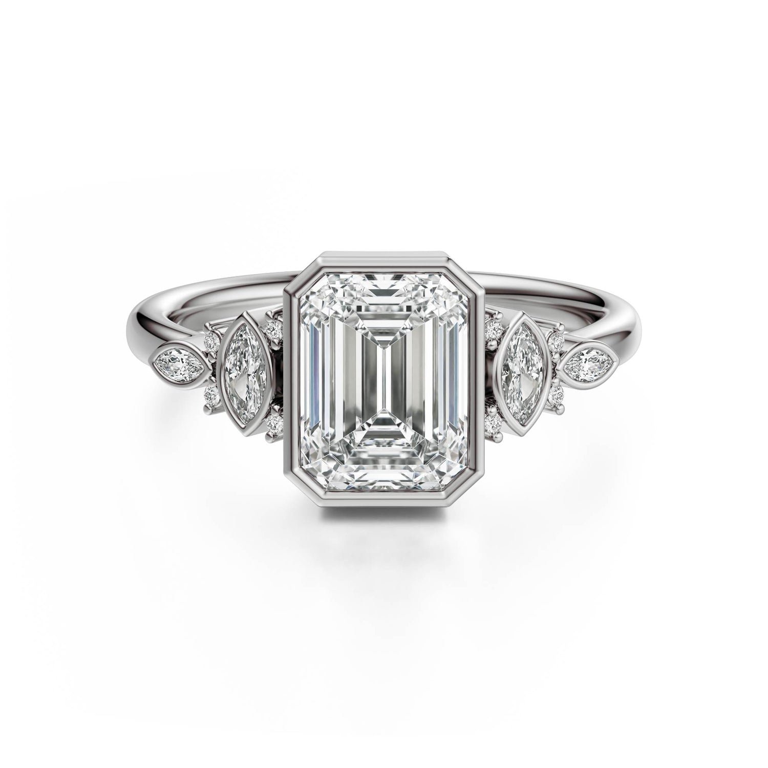 The All Bezel Maeve Ring | Emerald Cut | Setting Only