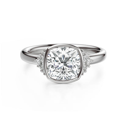 The Bezel Maren Ring | Cushion | Setting Only - Lavender Creek Gems 