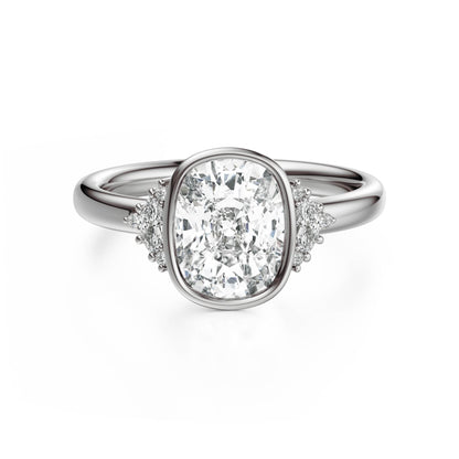 The Bezel Maren Ring | Elongated Cushion | Setting Only - Lavender Creek Gems 