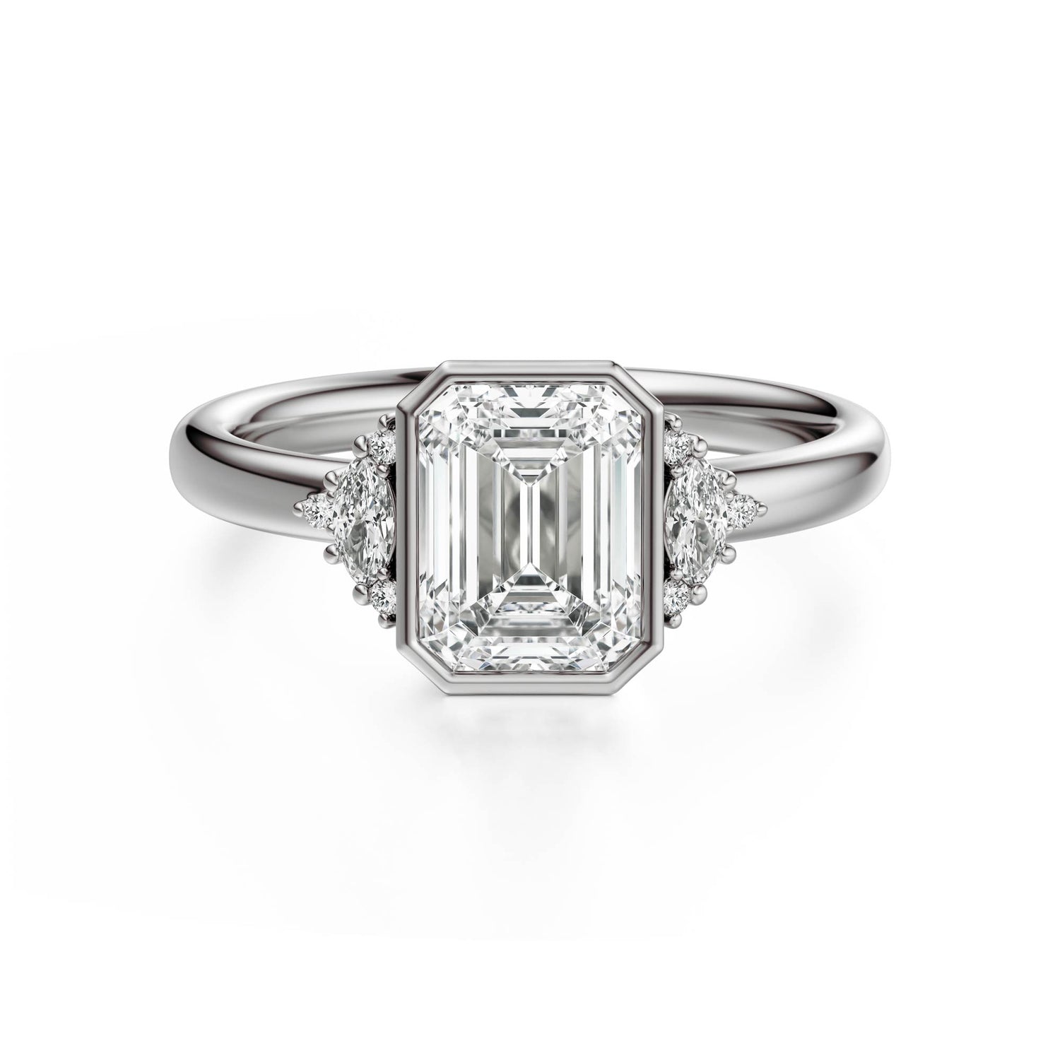 The Bezel Maren Ring | Emerald Cut - Lavender Creek Gems 