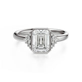 The Bezel Maren Ring | Emerald Cut - Lavender Creek Gems 