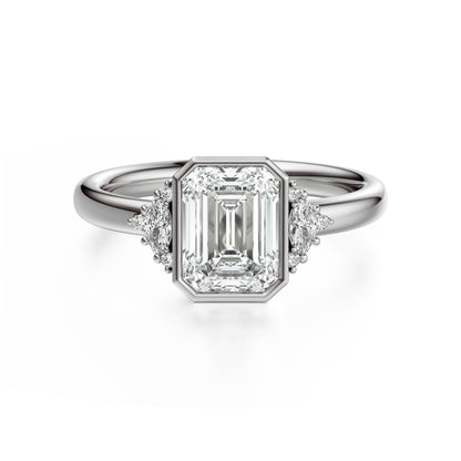 The Bezel Maren Ring | Emerald Cut - Lavender Creek Gems 