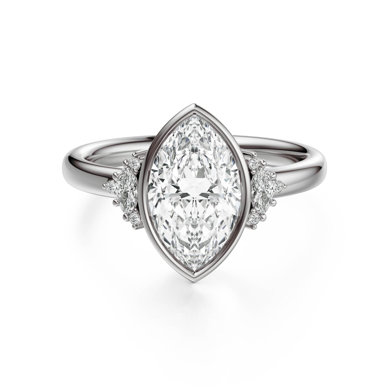 The Bezel Maren Ring | Marquise | Setting Only - Lavender Creek Gems 