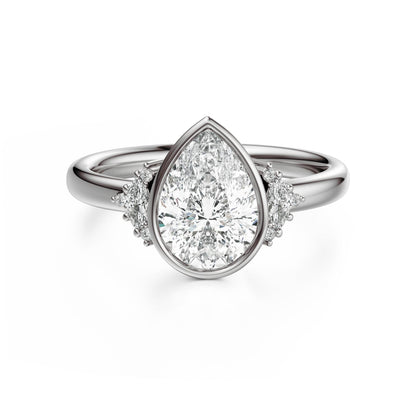 The Bezel Maren Ring | Pear | Setting Only - Lavender Creek Gems 