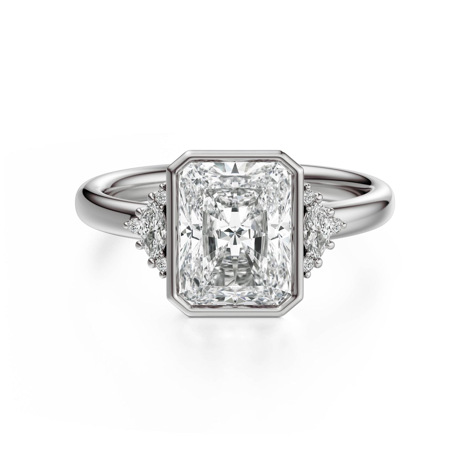 The Bezel Maren Ring | Radiant | Setting Only - Lavender Creek Gems 