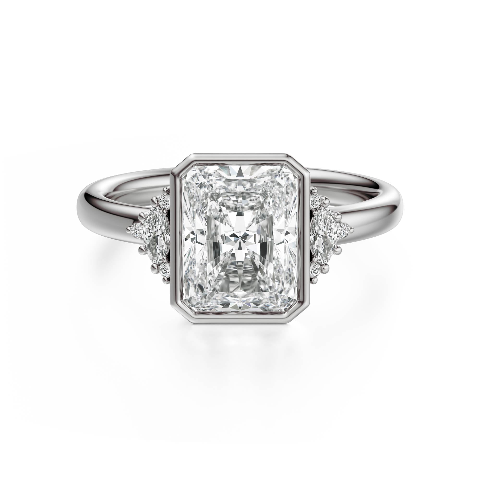 The Bezel Maren Ring | Radiant | Setting Only - Lavender Creek Gems 