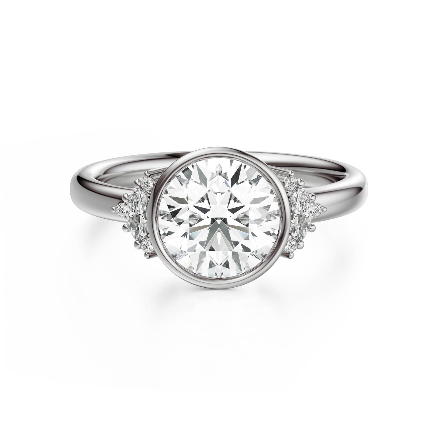 The Bezel Maren Ring | Round | Setting Only - Lavender Creek Gems 