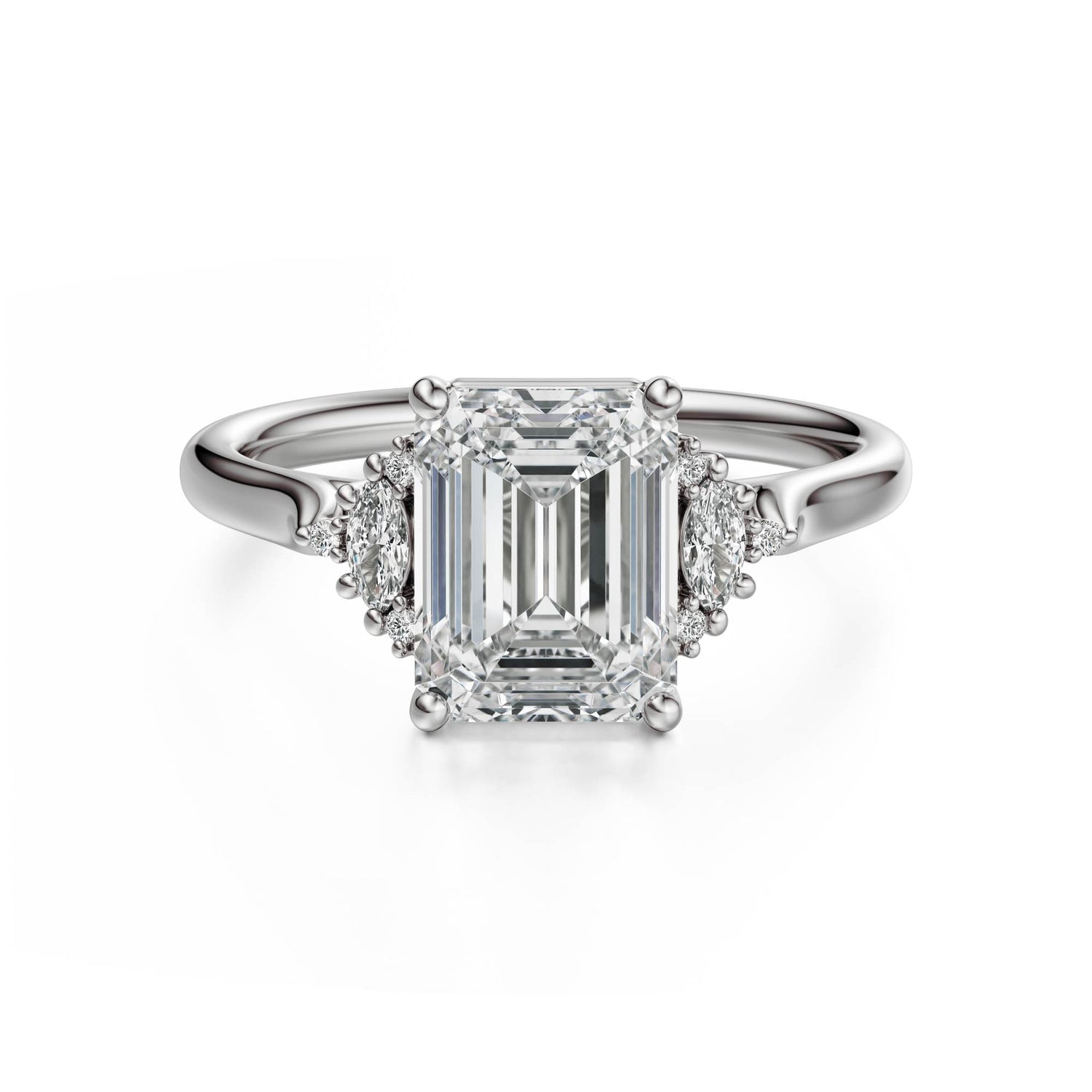 The Maren Ring | Emerald Cut | Setting Only