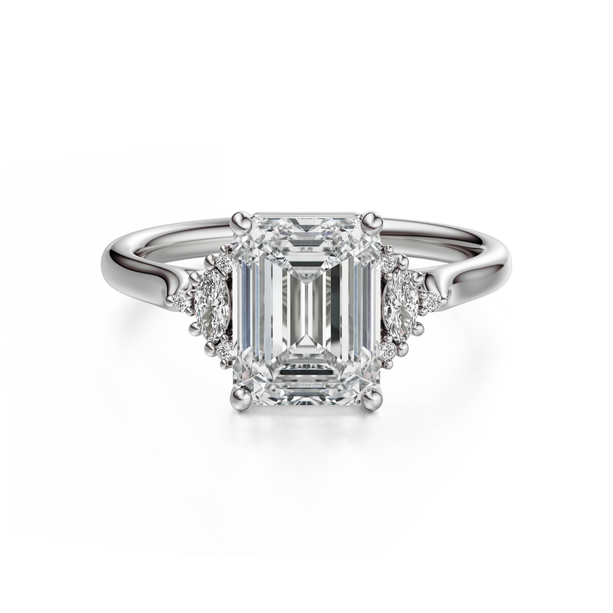 The Maren Ring | Emerald Cut | Setting Only